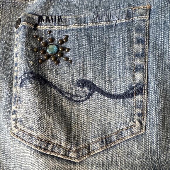 Candies Denim Mini Skirt Embellished Studs And Rinestone - Picture 12 of 13